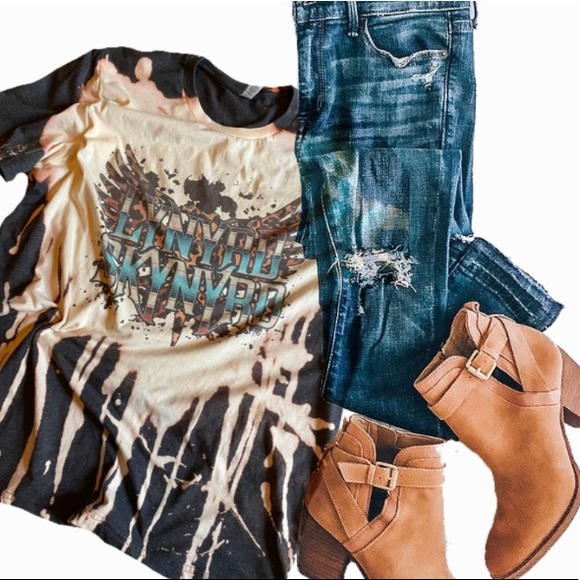 Rock bleached tshirt - Picture 1 of 1